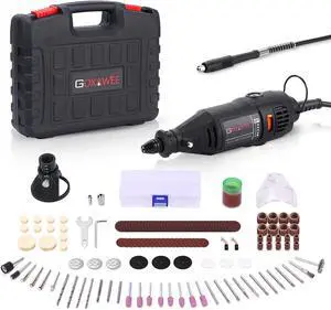 Rotary Tool Kit with MultiPro Keyless Chuck and Flex Shaft - 140pcs Accessories Variable Speed Electric Drill Set for Handmade Crafting Projects and DIY Creations Rotary Tool Kit with MultiPro Keyless Chuck and Flex Shaft - 140pcs Accessories Variable Speed Electric Drill Set for Handmade Crafting Projects and DIY Creations