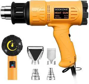 Heat Gun 1800W Heavy Duty Hot Air Gun Kit Variable Temperature Control with 2-Temp Settings 4 Nozzles 122?~1202?(50?- 650?)with Overload Protection for Crafts, Shrinking PVC, Stripping Paint Heat Gun 1800W Heavy Duty Hot Air Gun Kit Variable Temperature Control with 2-Temp Settings 4 Nozzles 122?~1202?(50?- 650?)with Overload Protection for Crafts, Shrinking PVC, Stripping Paint