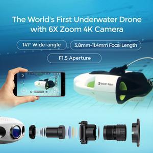 Youcan Robot BW Space Pro Professional Underwater Drone with 6X Zoom 4K UHD Camera for Real Time Viewing,Posture Lock,Stable Signal,100M Tether