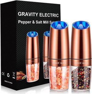 2pcs, Electric Salt And Pepper Grinder Set, Battery Operated Stainless  Steel Spice Mill With Light, Automatic Pepper Grinder, One Handed  Operation, Electronic Adjustable Pepper Grinder, Kitchen  Tools,Halloween/Christmas Gift