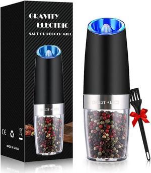 2pcs, Electric Salt And Pepper Grinder Set, Battery Operated Stainless  Steel Spice Mill With Light, Automatic Pepper Grinder, One Handed  Operation, Electronic Adjustable Pepper Grinder, Kitchen  Tools,Halloween/Christmas Gift