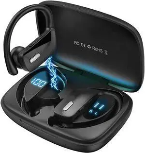 Wireless Earbuds, Acuvar Bluetooth 5.0 Headphones 48Hrs Play Back Touch Control with LED Display Charging Case Waterproof Stereo Earphones in-Ear Built-in Mic Headset Deep Bass for Sport Workout