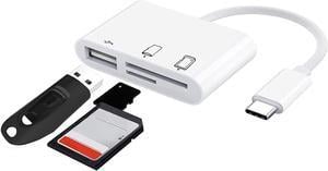 Acuvar USB C Ultra High Speed Memory Card Reader & Writer for SD, HC, SDXC, MicroSD, SDHC, MicroSDXC for Computers, Smartphones and All USB C Enabled Devices Plug and Play OSX OTG USB Windows Chrome
