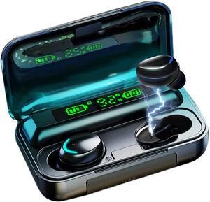 Acuvar Fully Wireless Bluetooth 5.0 Rechargeable IPX7 Waterproof Earbud Headphones with Microphone, 1800mAh USB Smart Dual Charging Case Powerful Surround Stereo Bass and Passive Noise Cancelling