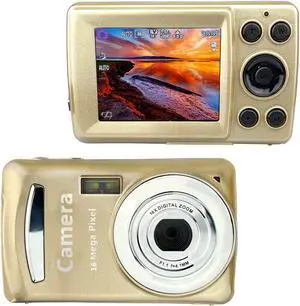 Acuvar 16MP Megapixel 1080P Digital Camera with 2.4" LCD Screen, Mic Input and USB Media Transfer Gold