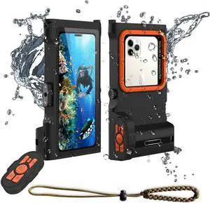 Acuvar New Updated BLUETOOTH REMOTE Extreme Waterproof Underwater Diving, Snorkel Phone Case Compatible with All iPhone (Max, Plus, S), Samsung, LG, Google, Android Up to 50Ft, 15M with Lanyard,