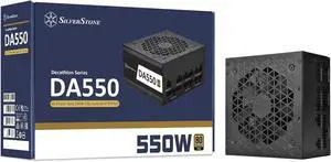 Silverstone DA550 Gold, Decathlon 80 Plus Gold 550W Fully Modular ATX Power Supply, DA550-G