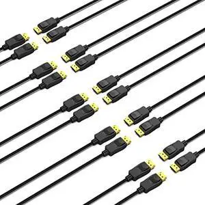 BENFEI DisplayPort to DP 4K 60Hz 6 Feet Cable 10 Pack, DisplayPort to Display Port Male to Male Cable Gold-Plated Cord Compatible with Dell, HP, ASUS BENFEI DisplayPort to DP 4K 60Hz 6 Feet Cable 10 Pack, DisplayPort to Display Port Male to Male Cable Gold-Plated Cord Compatible with Dell, HP, ASUS