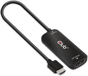 Club 3D 4K 120Hz or 8k30Hz HDMI to DisplayPort Video Adapter w/USB Power - HDMI 2.1 (Male) to DP 1.4 (Female) Active Monitor Converter (CAC-1335)