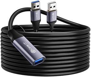 GearIT USB 3.0 Active Extension Cable (30 Feet) A-Male to A-Female USB Repeater with Signal Booster for Oculus Rift, Quest Link, Xbox 360 Kinect, Playstation, Printer, Webcam - 30ft