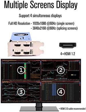 SRhonyra 4 Monitor Video Card GT 730 4HDMI Multi-Display 2GB DDR3 Video Card Support U3D Multi-Screen