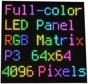 Coolwell RGB Full-Color LED Matrix Panel for Raspberry Pi and Ardui, 3mm Pitch, 64x64, 4096 Individual RGB LEDs, Brightness Adjustable