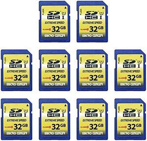 32GB Class 10 SDHC Flash Memory Card 10 Pack Standard Full Size SD Card USH-I U1 Trail Camera Memory Card by Micro Center (10 Pack)