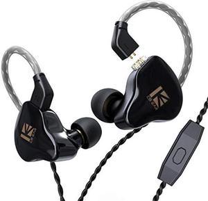 keephifi KBEAR KS1 Musician Headphones Wired with Mic in Ear Monitors KBEAR Earbuds Auriculares,Dual Magnetic Circuit Dynamic in Ear Earphones Ear Earbuds for Running Working Riding (Black, with Mic)