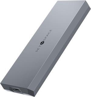 NVME Enclosure ['Tough Guy' Quality] 10 Gbps NVME & SATA, Solid Aluminium Alloy Case for M-Key SSD, SETMSPACE Screw Fixed M.2 Enclosure with USB C/A Cable, SSD Enclosure for 2230/2242/2260/2280-Grey