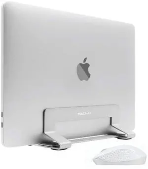 Macally Ambidextrous Wired Mouse and an Adjustable Vertical Laptop Stand, Universally Designed to Fit Any Laptop