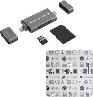 JJC UHS-II SD Micro SD Card Reader + Selfie-Stick Protective Wrap Wrapper for iPad Laptop Computer Smartphone Camera and More Devices