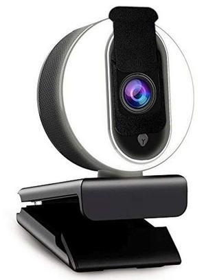 NexiGo N680E 1080P Webcam with Ring Light, Privacy Cover and Dual Microphone, Advanced Auto-Focus, Adjustable Brightness, Streaming Web Camera for Zoom Skype Facetime, PC Mac Laptop Desktop