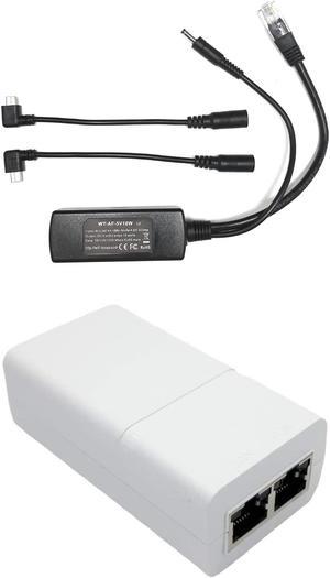 PoE Texas 802.3af Power Over Ethernet PoE Splitter + MicroUSB Connectors and PoE Injector - Single Port Power Over Ethernet Passive PoE Adapter
