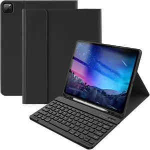 Compatible for iPad Air 13 inch Case Keyboard for iPad Pro 12.9 inch Case with Keyboard Slim Smart for iPad Keyboard Compatible with iPad Pro 6th/5th/4th/3rd Wireless Detachable Pencil Holder Black