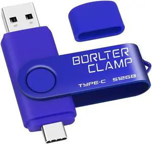 512GB USB Type-C Flash Drive, BorlterClamp USB C 3.0 Jump Drive Memory Stick Dual Port for Android Smartphones Samsung Galaxy S10/S9/S8/Note 9, LG, Huawei, Tablets & Computer (Blue)