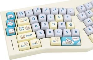 149 Keys Blue PBT Keycaps, XDA Keycaps Set Cute Keycaps 60 Percent, Dye-Sub Custom Keycaps, Round Kawaii keycaps Cat Keycaps for Mechanical Creamy Keyboard