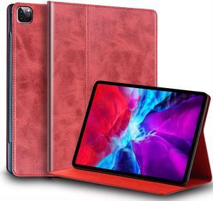 NANRUIL for Ipad Pro 12.9-inch Case and Ipad Pro 12.9 6th/5th/4th/3rd Gen Genuine Leather Cover Protective for 2022/2021/2020/2018,Auto Wake/Sleep.Red