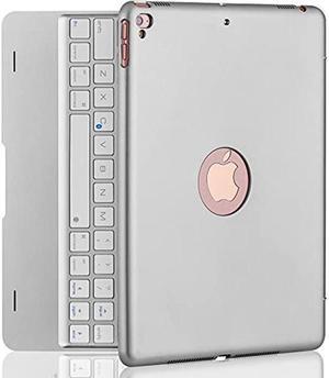NOKBABO iPad Keyboard Case for iPad Pro 9.7 inch, 2018 iPad 6th Gen, 2017 iPad 5th Gen, iPad Air 2 & 1 case with Keyboard, 130deg Smart Folio Hard Back Cover, Ultra Slim, Auto Wake and Sleep - Silver