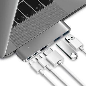 Purgo Mini USB C Hub Adapter Dongle for 2025/2024-2020 MacBook Air 13" 15" M3 M2 M1, MacBook Air USB Adapter with 4K HDMI, 100W PD, 40Gbps TB3 5K@60Hz, USB-C and 2 USB 3.0 (Space Grey)