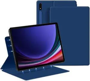 Magnetic Case for Galaxy Tab S10 Ultra / S9 Ultra Tablet 14.6'' with S-Pen Holder, Lightweight and Slim Magnetic Stand Case with Auto Sleep/Wake for Galaxy Tab S10 Ultra/ S9 Ultra 14.6'', Blue