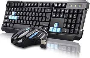 UniFire V60 Waterproof 2.4G Wireless Gaming Keyboard with Mouse DPI Control For DESKTOP PC Laptop Wireless Keyboard Mouse Combos (black)