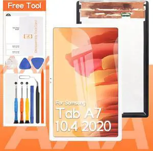 Screen Replacement For Samsung Galaxy Tab A7 10.4 2020 T500 T505 LCD Display Touch Screen Digitizer Full Assembly,with Tools(White)