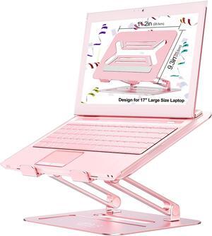 Urmust Adjustable Laptop Stand for Desk Aluminum Computer Stand for Laptop Riser Holder Notebook Stand Compatible with MacBook Air Pro Ultrabook All Laptops 11-17 inch (Rose Gold)