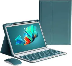 kaitesi Keyboard Case Mouse for iPad Air 11 inch M2/ Air 5th 4th Generation 10.9", iPad Pro 11 inch 4th/3rd/2nd/1st Gen Keyboard Case Magnetic Detachable Color Keyboard (Dark Green)