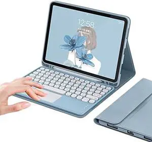AnMengXinLing iPad Keyboard Case for iPad 2018 (6th Gen) - iPad 2017 (5th Gen) - iPad Pro 9.7 - iPad Air 2&1-Touchpad Detachable Keyboard with Pencil Holder -Slim Leather Folio Smart Cover