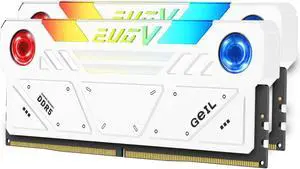 GeIL EVO V RGB DDR5 RAM, 32GB (16GBx2) 8000MHz 1.45V, only Intel Compatible, Long DIMM High Speed Desktop Memory(White)