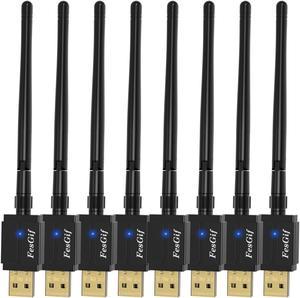 FesiGif 8 Pack USB Bluetooth Adapter for PC, Long Range USB Bluetooth 5.3 Dongle Stick Wireless Audio Receiver Transmitter Bluetooth Extender Repeater Booster for Desktop Laptop with Win 11/10/8.1/7