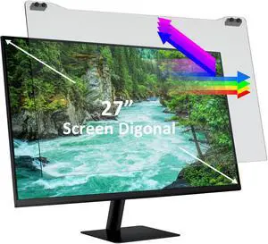 GHY 27 Inch Anti Blue Light Screen Protector for Monitor 16:9, Desktop UV filter for Eye Strain, Hanging Type Computer Screen Blue Light Blocker 27 In for Eye Protection, Not for iMac