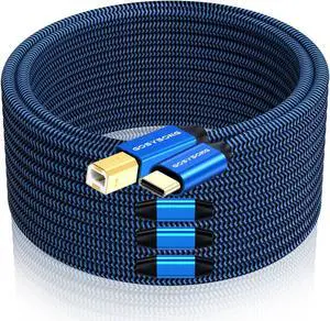 GOSYSONG USB C Cable - 100ft, Active USB C to Type B, High Speed Printer & Scanner Cord Compatible with HP, Piano, Midi Keyboard, Audio Recording
