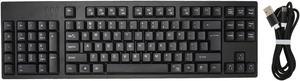 Ergonomic Left Handed Keyboard, 109 Keys Micro USB Wired Computer Keyboard with Number Pad, Compact Mechanical Keyboard for Office Business Accounting