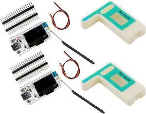 2 Sets Lora32 V3 ESP32-S3 WiFi BT Development Board SX1262 CP2102 with 0.96" OLED Display + 915MHZ Antenna 7CM + Shell Lora Kit for IoT Smart Home