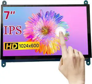 SuziePi 7 inch Touchscreen Raspbian RPi Screen Mini Display HDMI-Compatible IPS LCD Touch Screen 1024x600 Compatible for Raspbian Pi5 RPi 400 4 3B+ 3B Windows PC