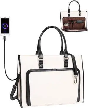 Laptop Bag for Women 17.3 inch Laptop Tote Bag Stand-up Business Office Work Bag Briefcase Computer Tote Bag Large Handbag Satchel Shoulder Bag