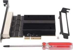 GOWENIC I226 V Quad Port Network Card, 2.5G Gigabit Quad Port Network Card, Inter I226 V Quad Port PCI E Gaming Network Interface Card for Gaming for Office Support for Windows for Mac OS