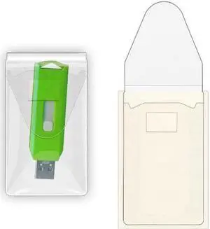 StoreSMART® - USB Flash Drive Holders- Peel & Stick Strip & Resealable Flap - 50-Pack - TL10252-50