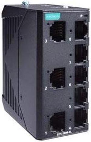 MOXA EDS-2008-EL 8-Port Entry-Level Unmanaged Switch, 8 10/100BaseTX Ports, -10 to 60degC