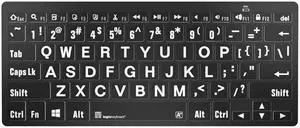 Logickeyboard BT Wireless with Large Print  for Windows PC  White Letters on Black Keys  p/n LKB-LPWB-BTPC-US