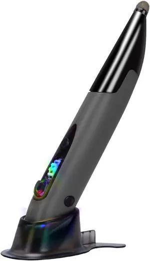 lychee Wireless Optical Pocket Pen Mouse, 2.4GHZ USB Wireless Optical Handwriting Mini Air Pen Mouse Mice for PC Laptop Notebook Computer Mac (Voice&Bluetooth, Grey1)