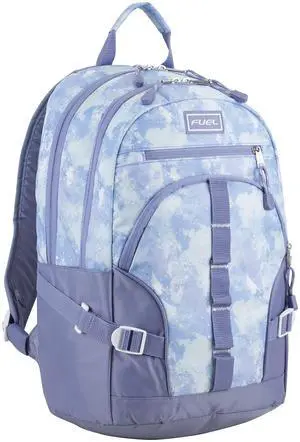 FUEL Hiking Laptop Backpack, College Bookbag, Travel Daypack with 5 Compartments, Dynamo Tech Pocket, 18.5 Inches, Blue Sky