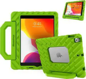 Gumdrop FoamTech Case ONLY fits Apple iPad 9th | 8th | 7th Generation (10.2-inch) Rugged Lightweight Shockproof & Drop Tested for Kids K-12 Students Teachers Classrooms & School Use - Lime Green